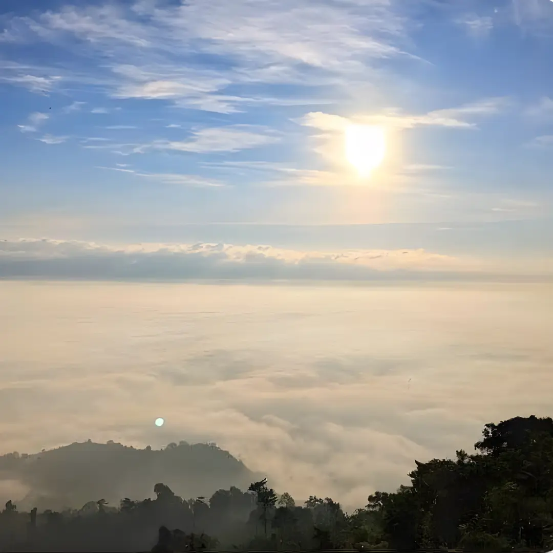 Sajek Valley natural hills and cloudy sky view