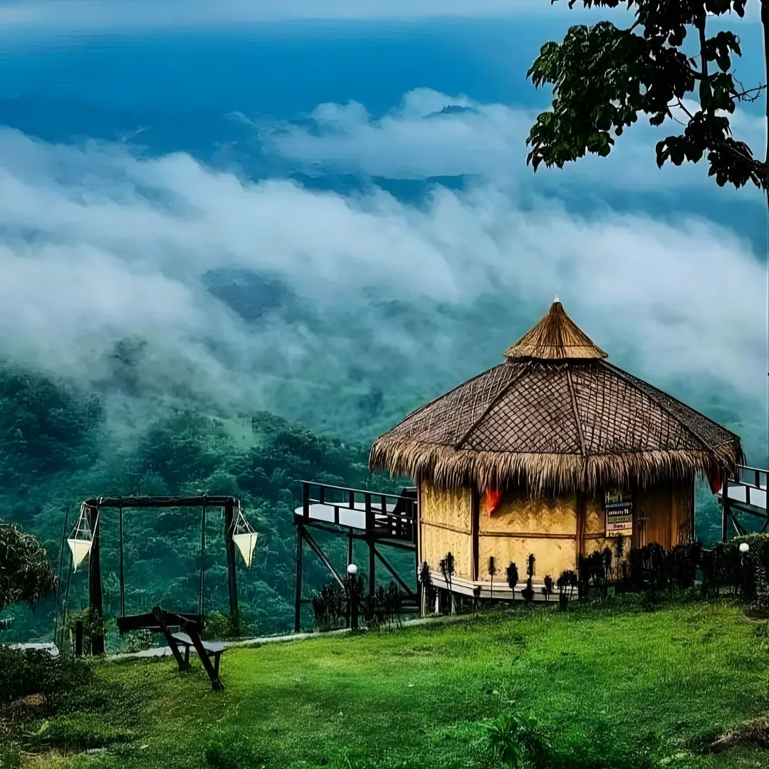Sajek Valley zero point mountain and cloud scenery